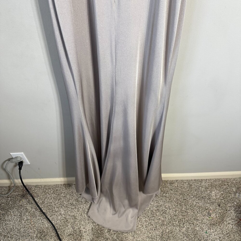 NWOT Montage by Mon Cheri Strapless Beaded Satin Gown Womens 12 Champage Sheer - Picture 11 of 15